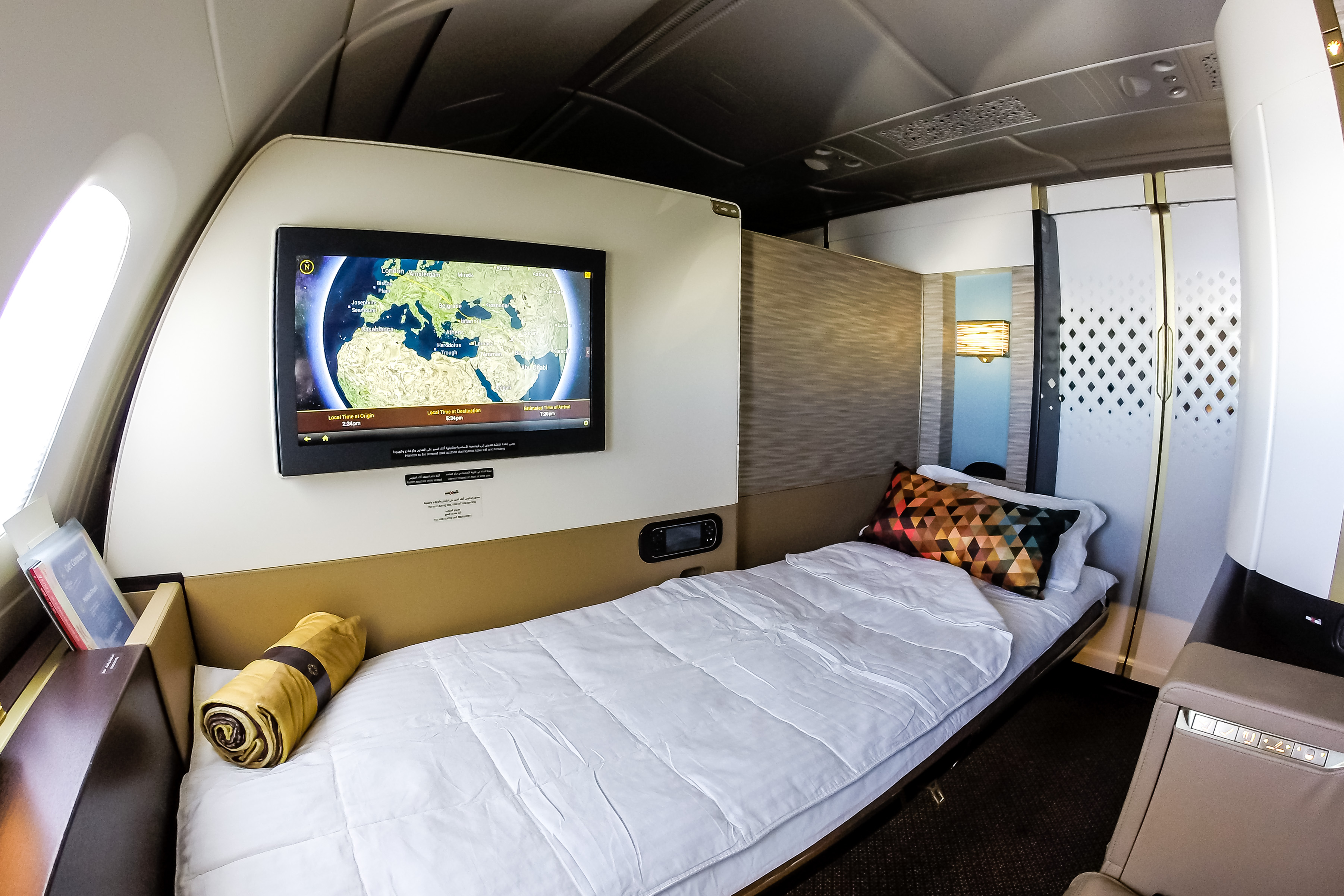 Etihad Airways premium cabin suite interior