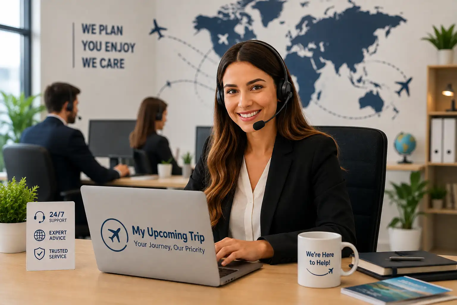 A My Upcoming Trip travel specialist working with a customer enquiry