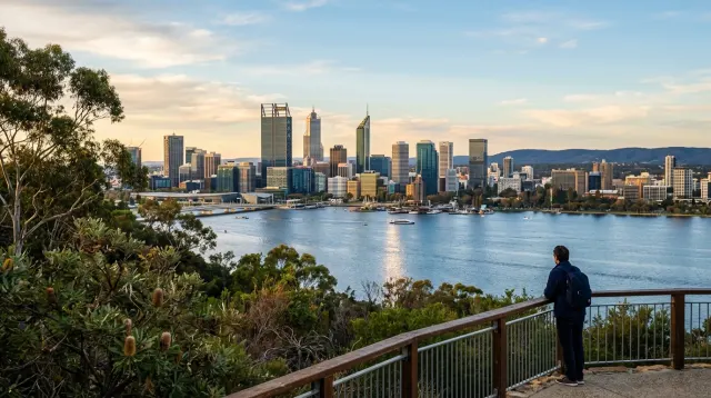 Perth CBD across the Swan River from Kings Park
