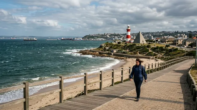 Donkin lighthouse and Algoa Bay beachfront in Gqeberha